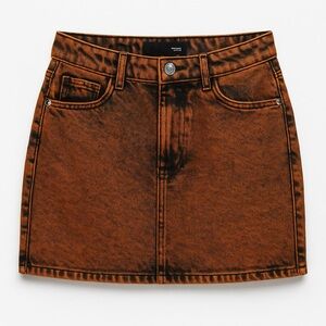 Zara | Orange/Black Denim Skirt